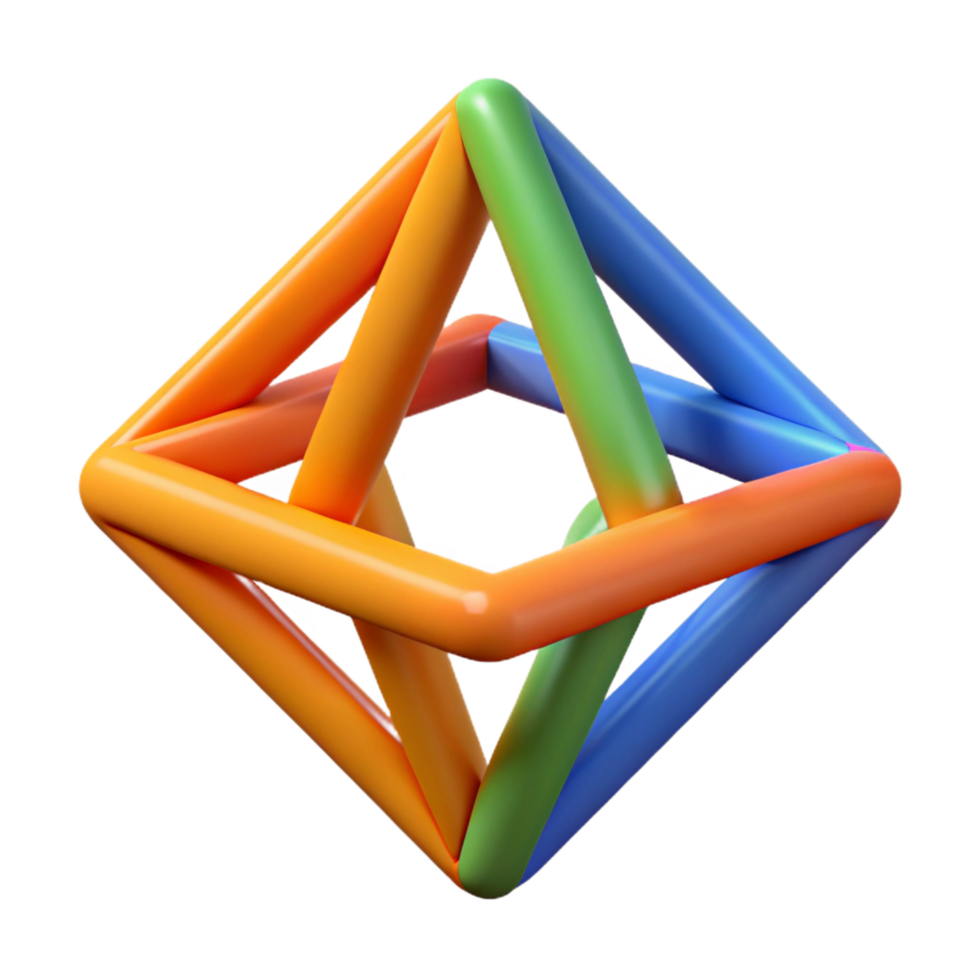 unparalleled artistic Geometric logo of interconnected triangles. Flat color, crisp edges, with Scalable Design. 8K png