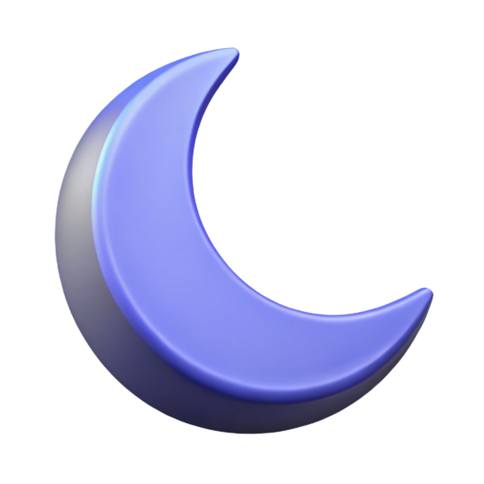 picturesque notable Isometric crescent moon with crisp edges. Scalable, minimal design with Scalable Design. png