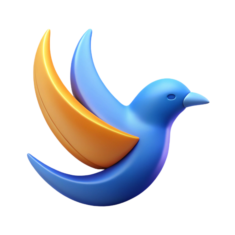 inspired creative Scalable logo depicting an abstract bird in flight. Clean lines, flat color with Scalable Design. perfect clarity png