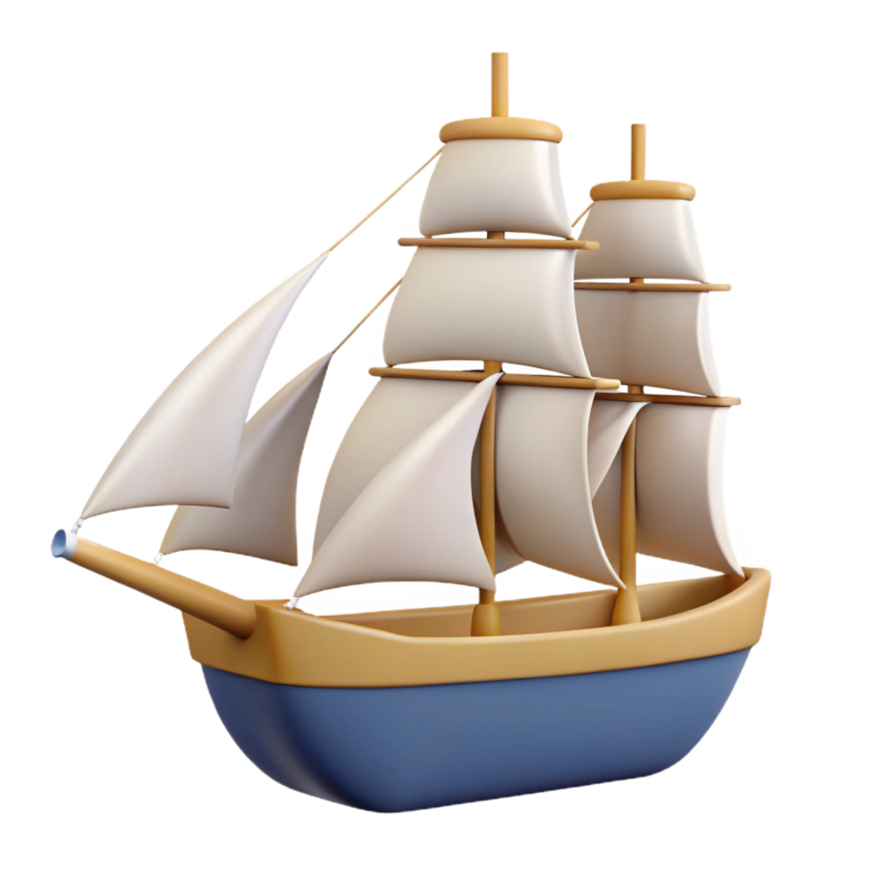 gorgeous abstract Minimal silhouette of a sailing ship. Clean lines, flat color, with Scalable Design. authentic png