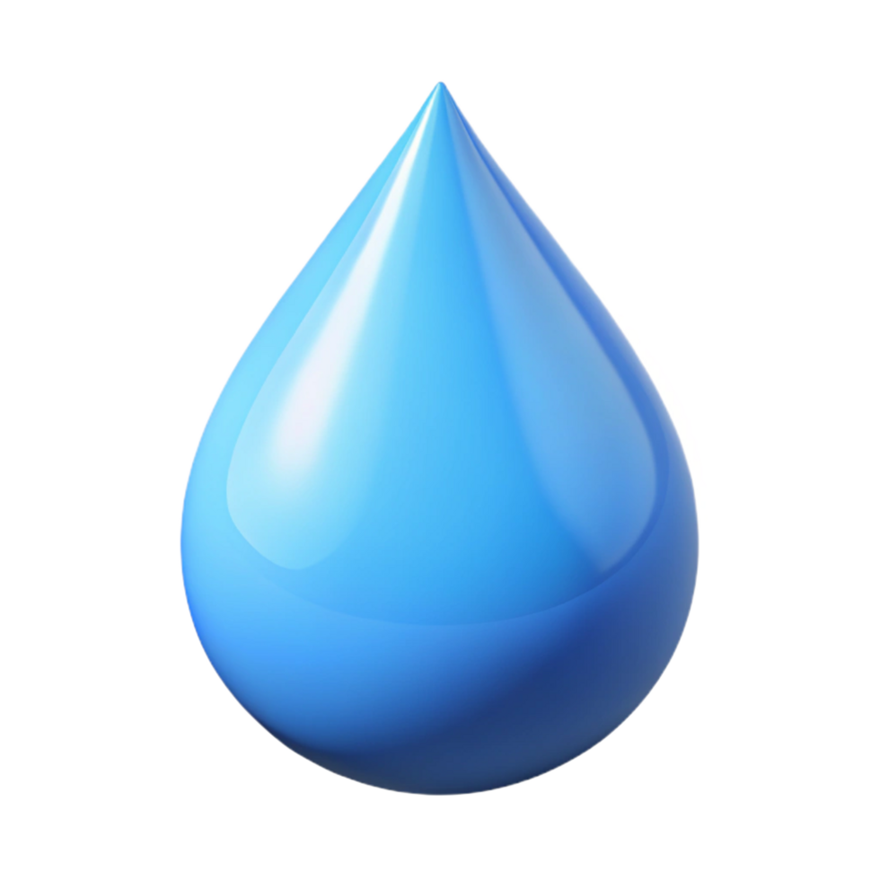 tranquil serene Isometric raindrop with flat color. Clean lines, single-weight stroke with Scalable Design. premium png