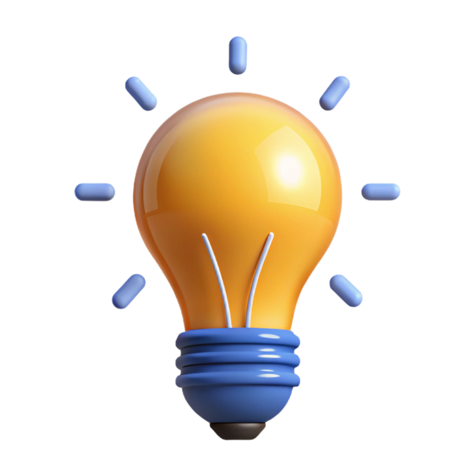 radiant artistic Minimalist line art of a lightbulb. Clean lines, flat color, with Scalable Design. exclusive png