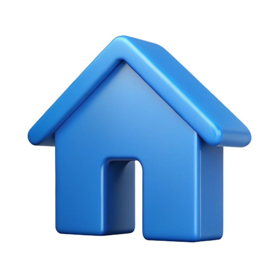 quintessential industrial Clean lines forming a house silhouette with flat blue color with Scalable Design. precision png