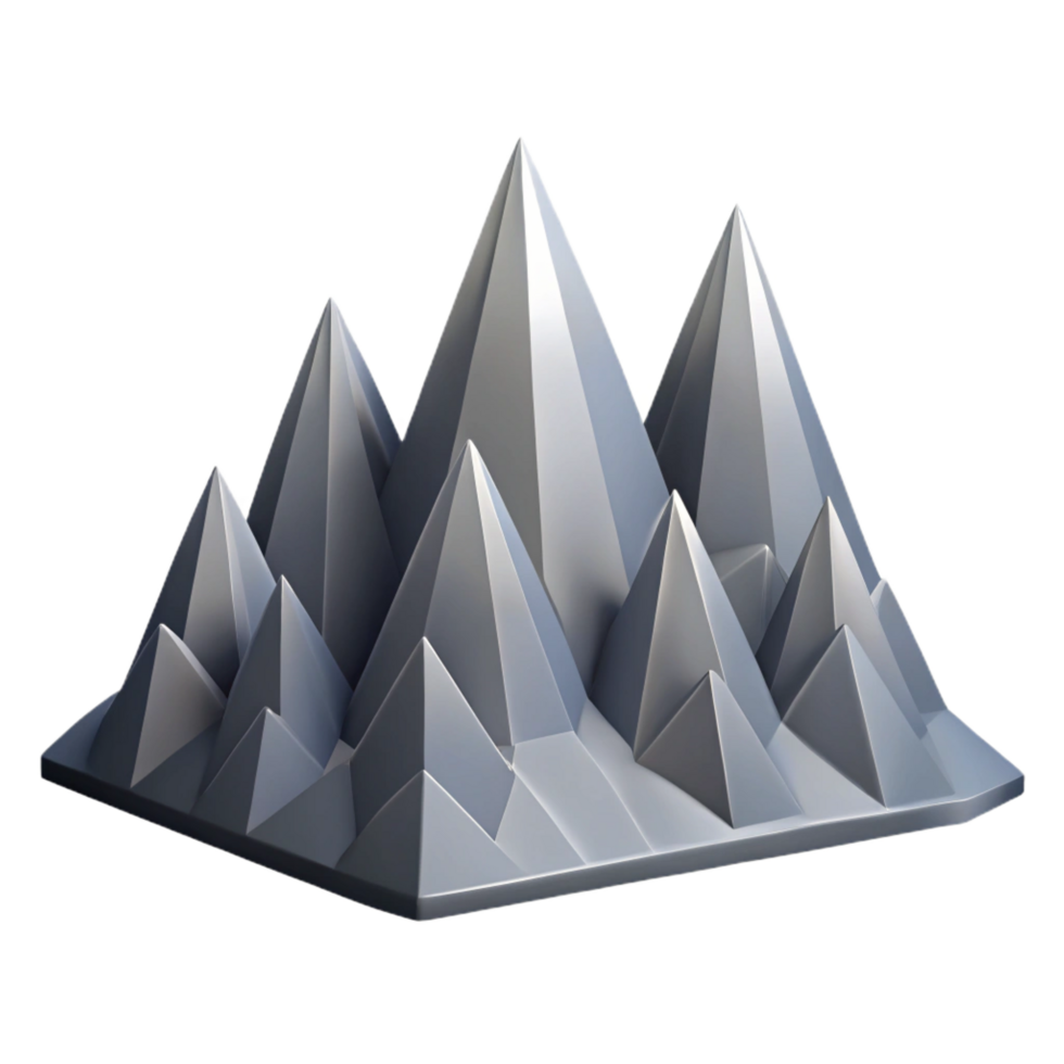 dynamic mesmerizing Abstract representation of a mountain range. Clean lines, with Scalable Design. precision png