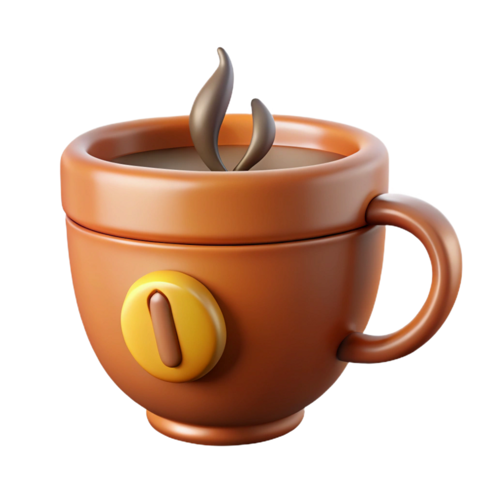 radiant exceptional Stylized coffee cup icon with steam. Crisp edges, flat color with Scalable Design. png