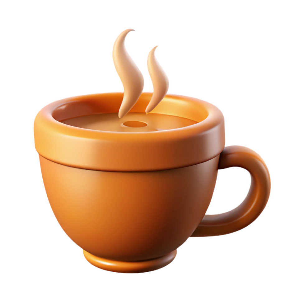 exceptional art deco Stylized coffee cup icon with steam. Crisp edges, flat color with Scalable Design. luxury png