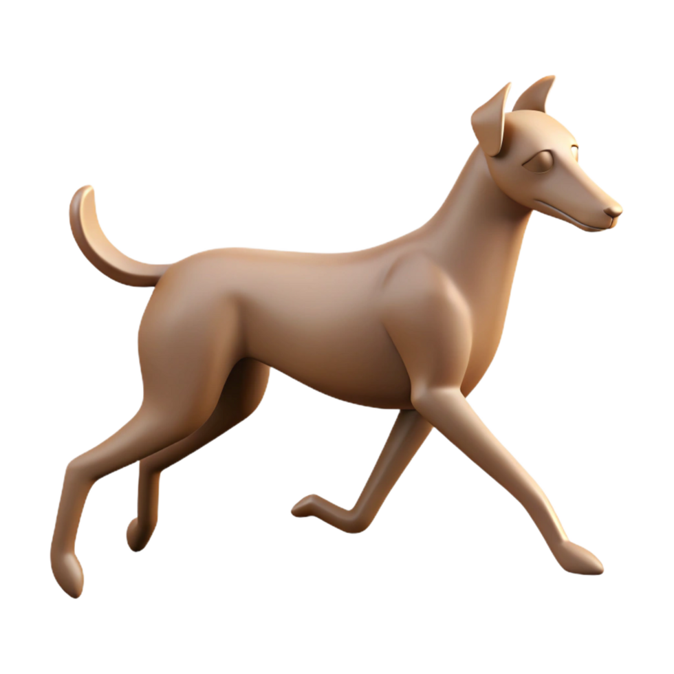 extraordinary renaissance Silhouette of a running dog. Crisp edges, flat color, minimal design with Scalable Design. 4K png