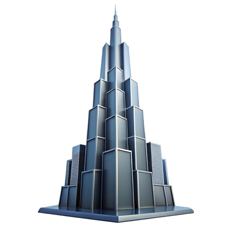 alluring surreal Geometric silhouette of a towering skyscraper. Clean lines, with Scalable Design. sharp png