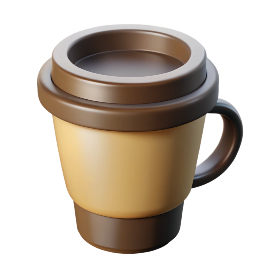 vibrant mid-century Clean lines silhouette of a coffee cup. Flat color, with Scalable Design. fine detail png