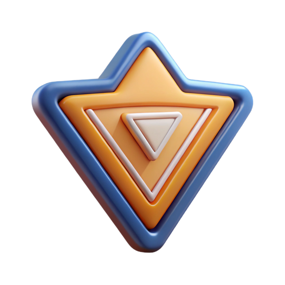 picturesque coastal Triangular badge with a symmetrical geometric pattern. Flat color, clean lines, minimal design with Scalable Design. studio quality png