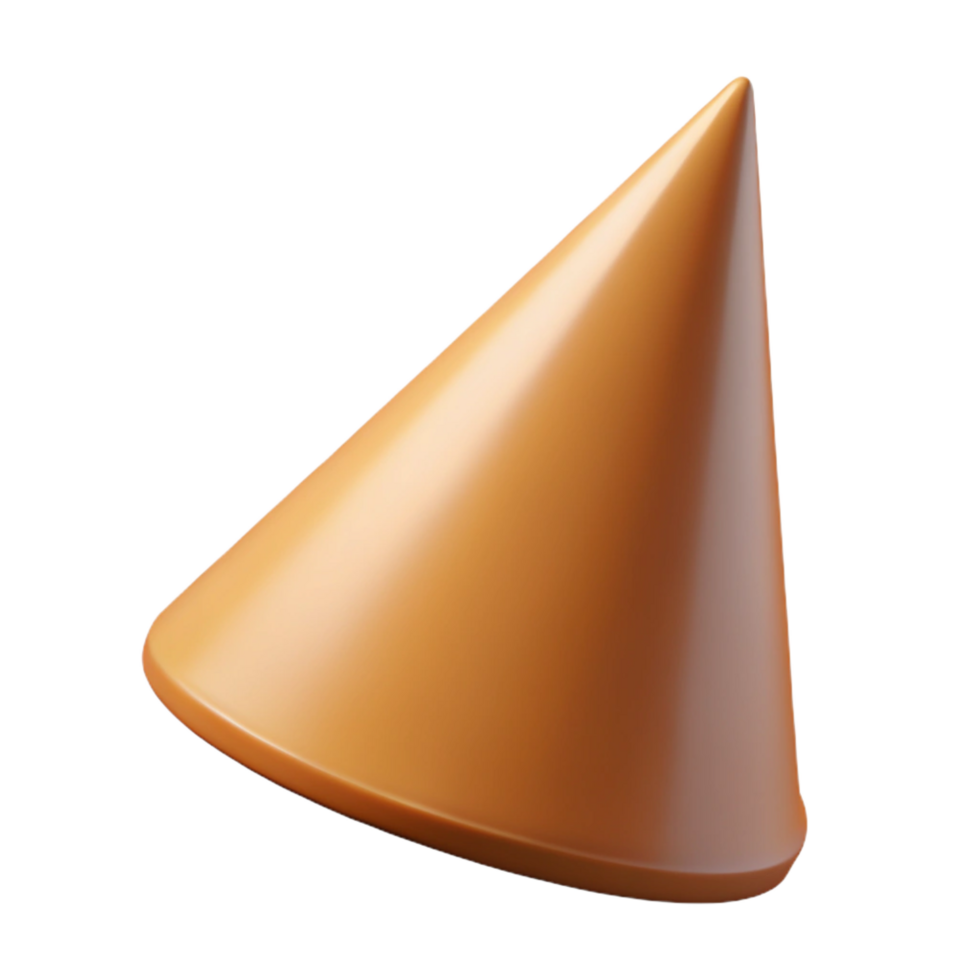 reflective extraordinary Geometric silhouette of a cone. Single-weight stroke, with Scalable Design. artisan png