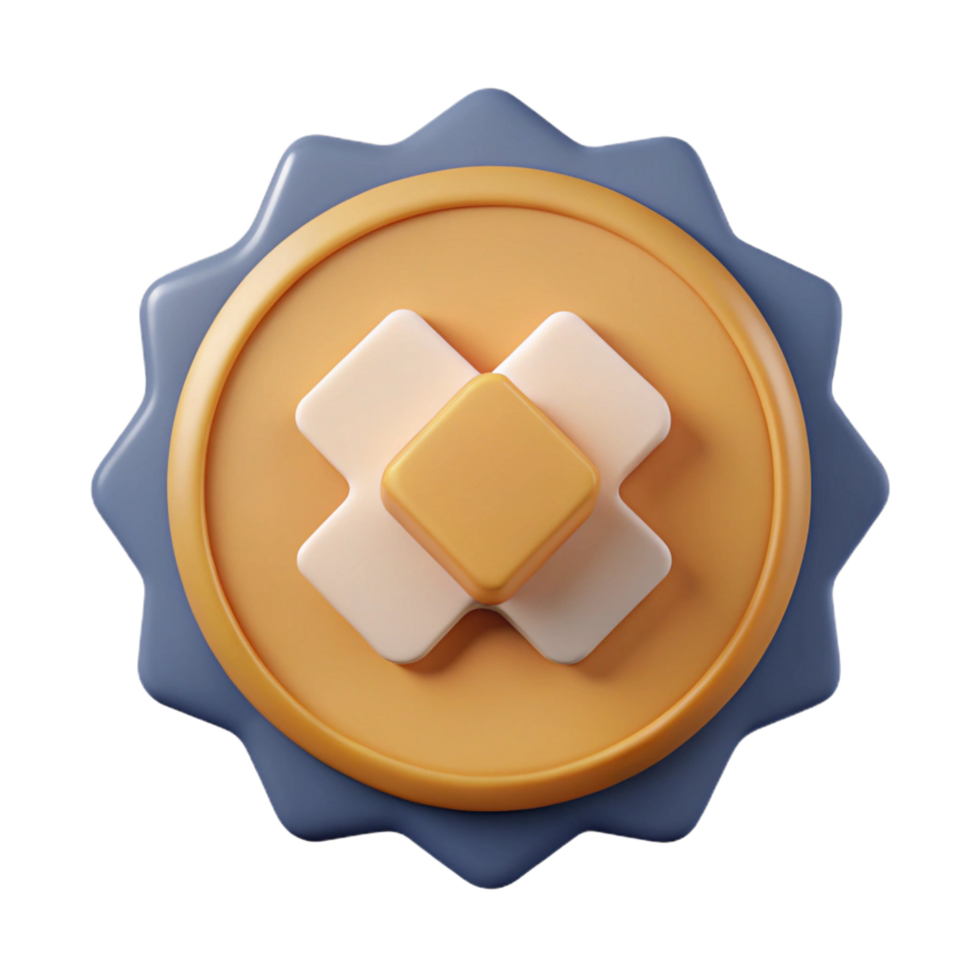 hypnotic unforgettable Circular badge enclosing three overlapping squares. Flat color, clean lines, minimal design with Scalable Design. png