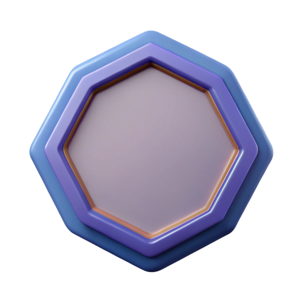sumptuous rustic Octagonal badge with a single-weight stroke border. Scalable, crisp edges, flat color with Scalable Design. expertly shot png