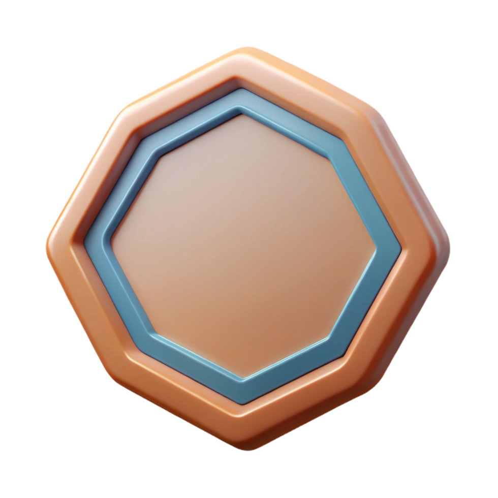 hypnotic industrial Octagonal badge with a single-weight stroke border. Scalable, crisp edges, flat color with Scalable Design. gallery standard png