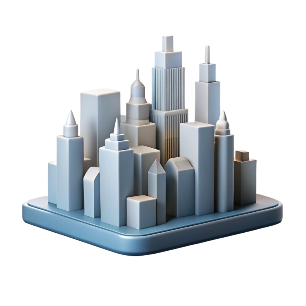 alluring playful avant-garde Silhouette of a cityscape. Minimal, flat color with Scalable Design. handcrafted png