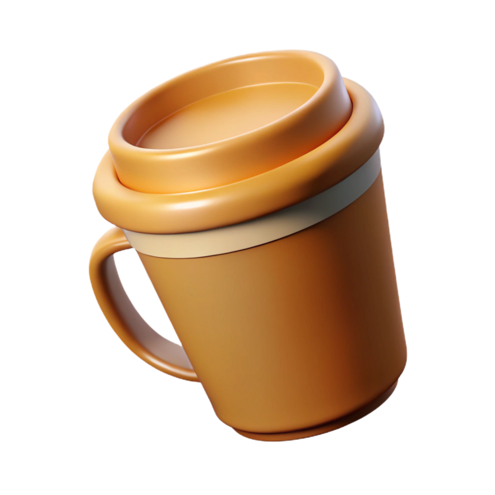espetacular moderno peso único acidente vascular encefálico esboço do uma café copo. fresco arestas, plano cor com escalável Projeto. afiado png