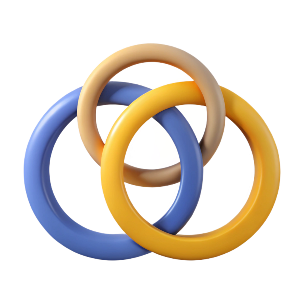 romantic elegant Three intersecting circles, clean lines, minimal, geometric with Scalable Design. high quality png