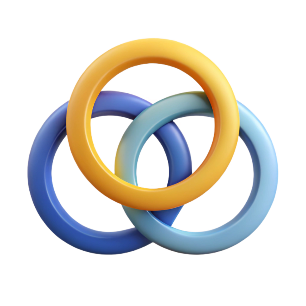 serene quintessential Three intersecting circles, clean lines, minimal, geometric with Scalable Design. png