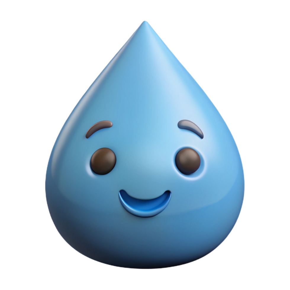 spectacular creative Teardrop-shaped raindrop character with a simple smile. Scalable, crisp edges with Scalable Design. high quality png