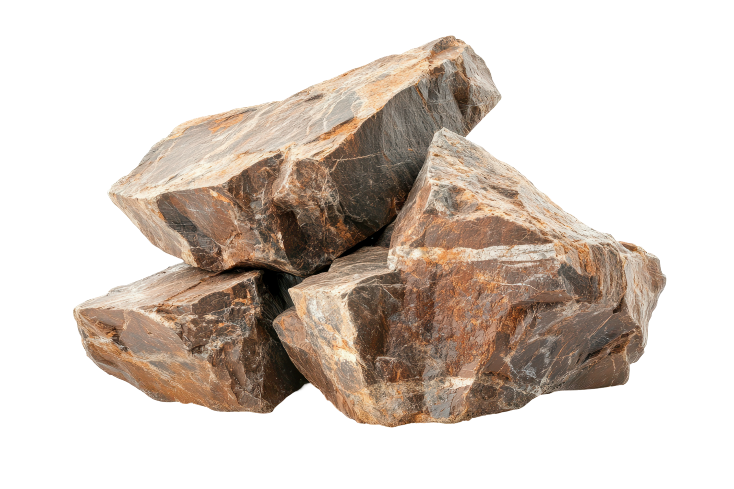 Close-up view of a collection of rough rocks. png
