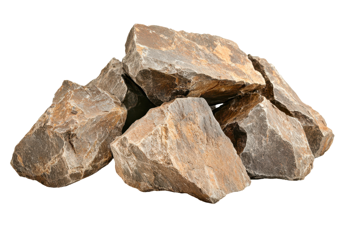 Rough, unevenly sized rocks arranged in a pile. png