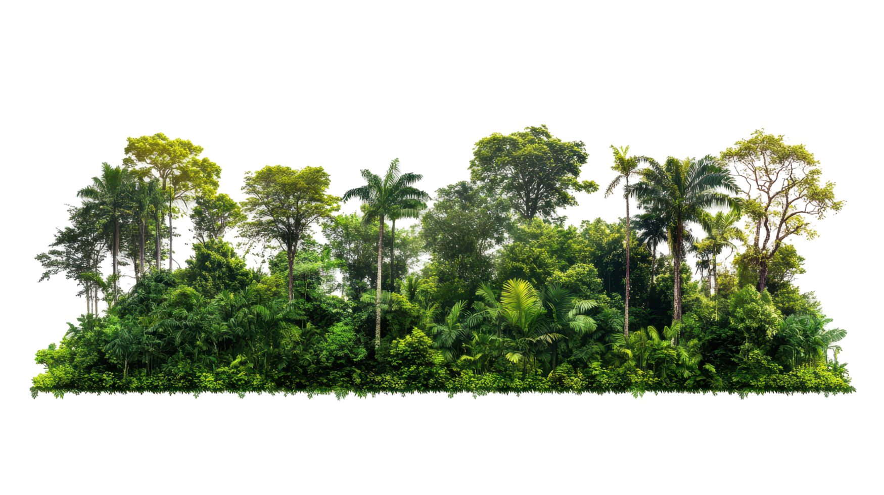 Lush tropical forest edge spanning the horizon. png