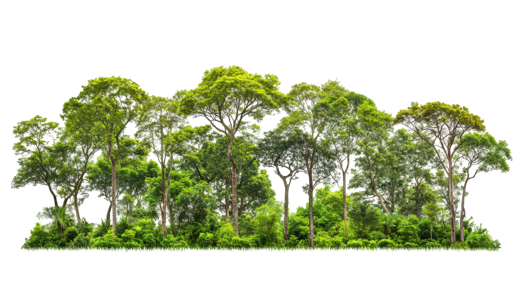 Lush forest canopy, dense vegetation, and green foliage. png
