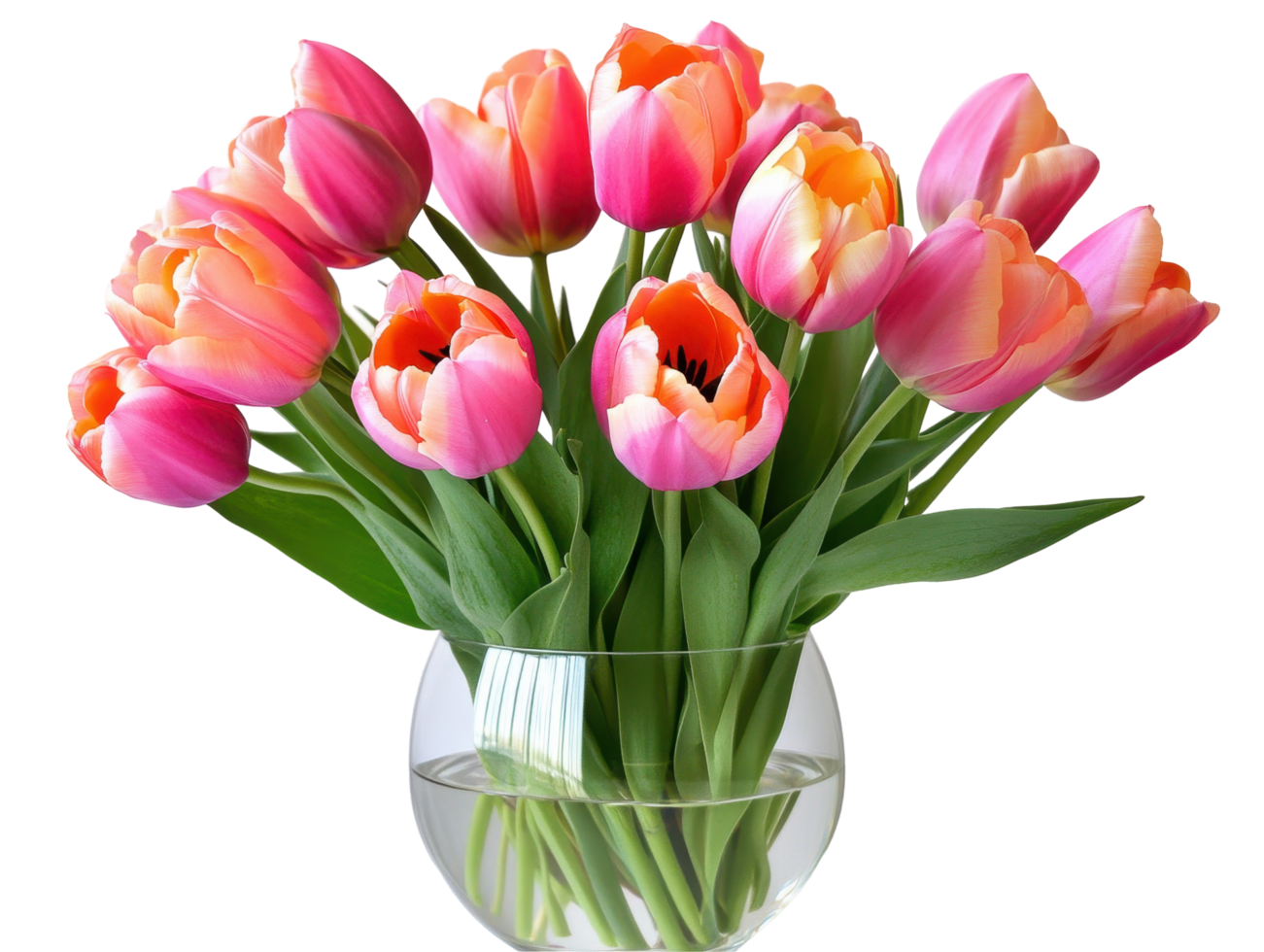 Vibrant bouquet of tulips png