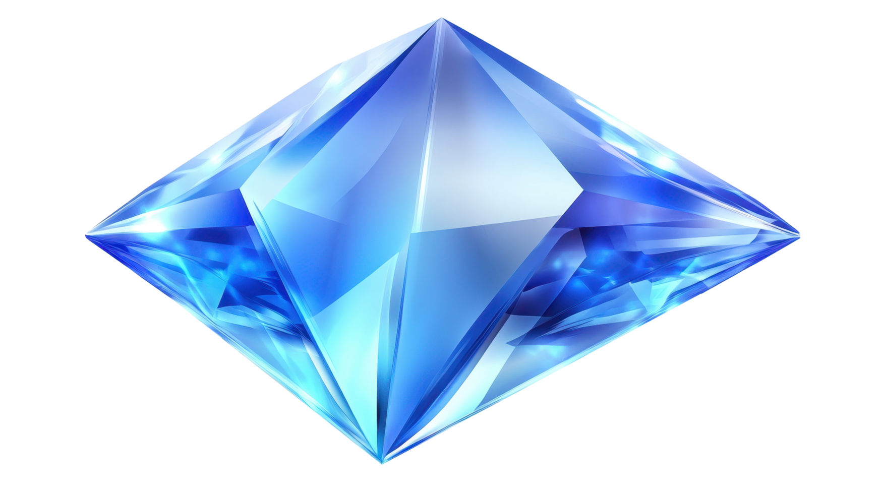 A magnificent, vibrant blue gemstone with intricate facets. png