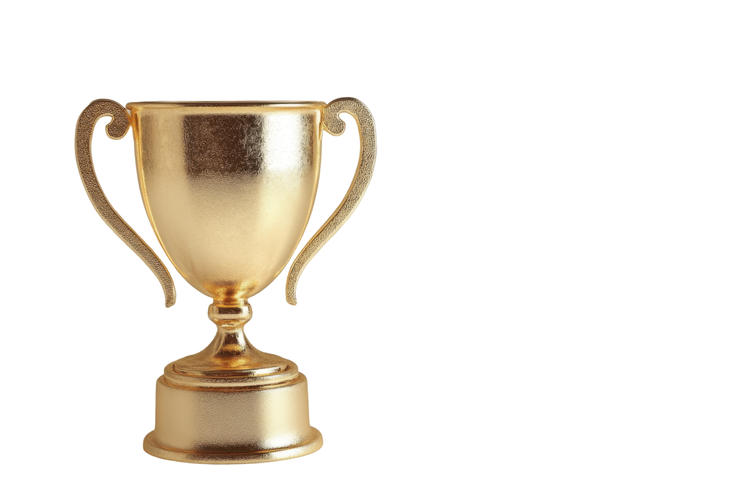 Golden trophy isolated on a neutral background. png