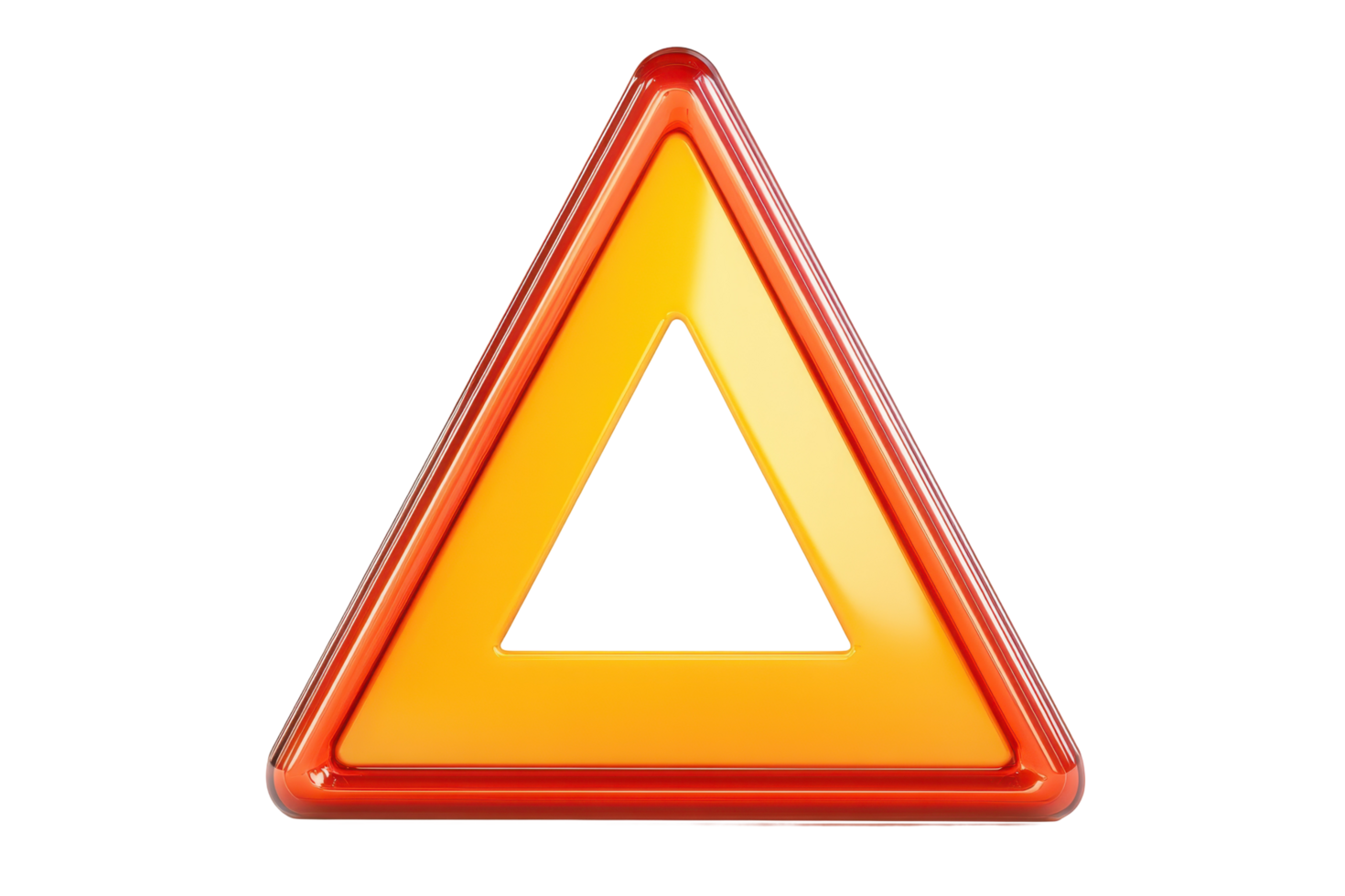 A three-sided warning sign with a hollowed-out center. png