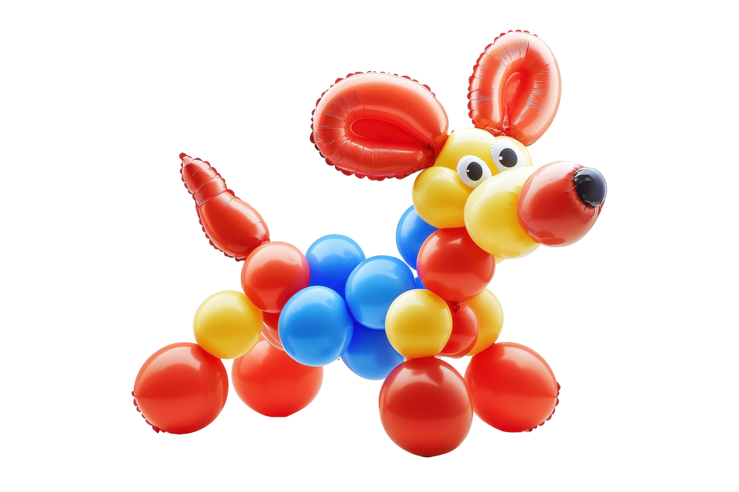 Colorful balloon animal dog figurine design png