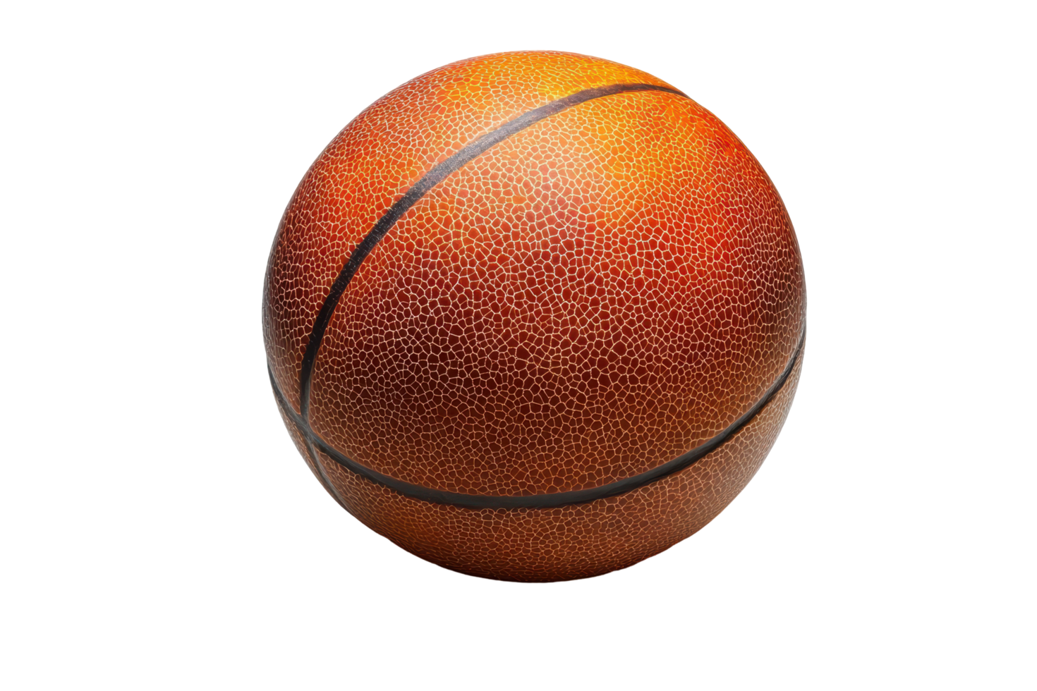 Close-up view of a textured orange basketball. png
