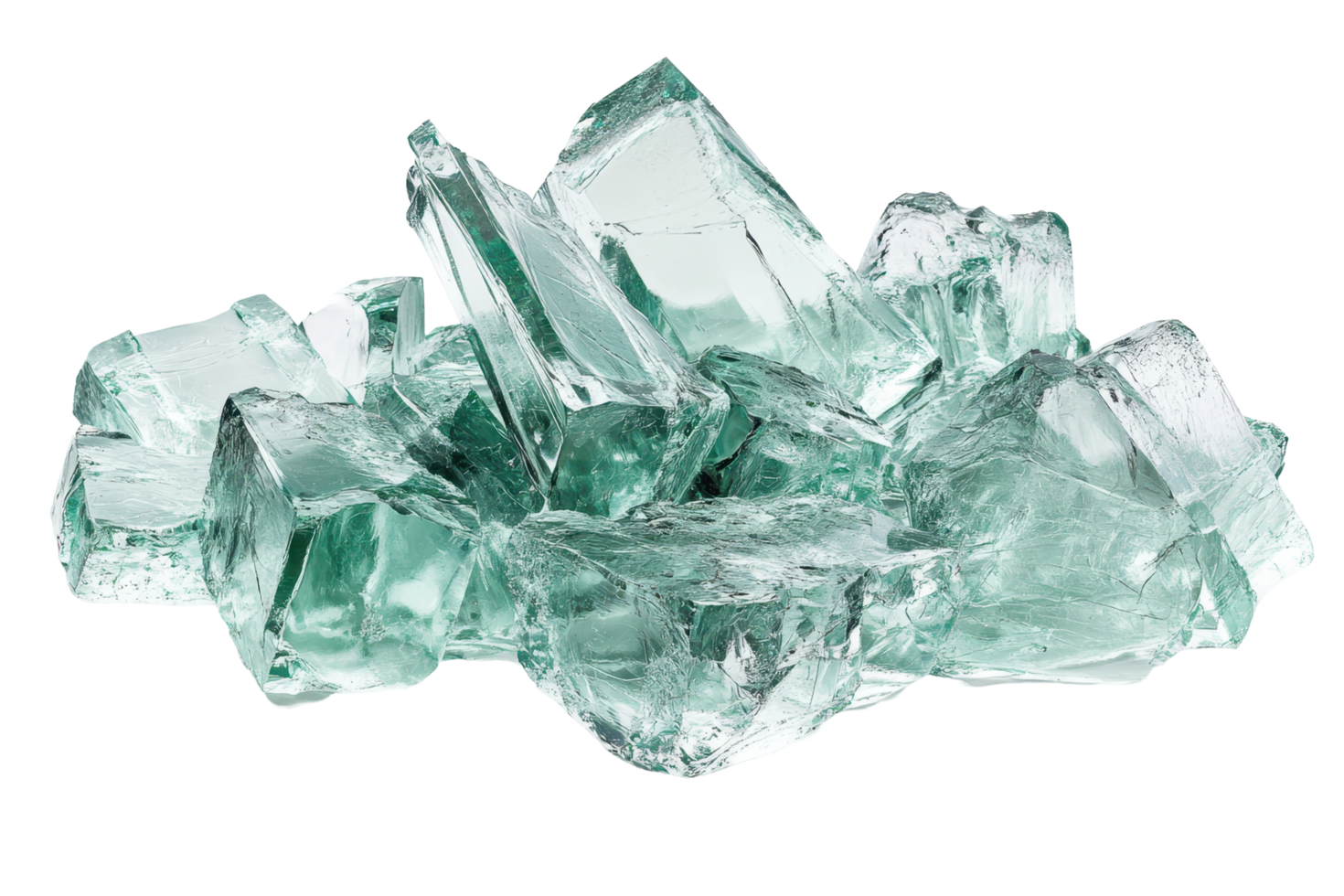 A collection of fragmented, translucent glass pieces. png