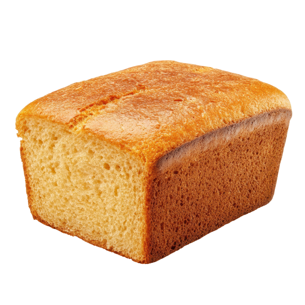 Close-up view of a golden-brown loaf of bread. png