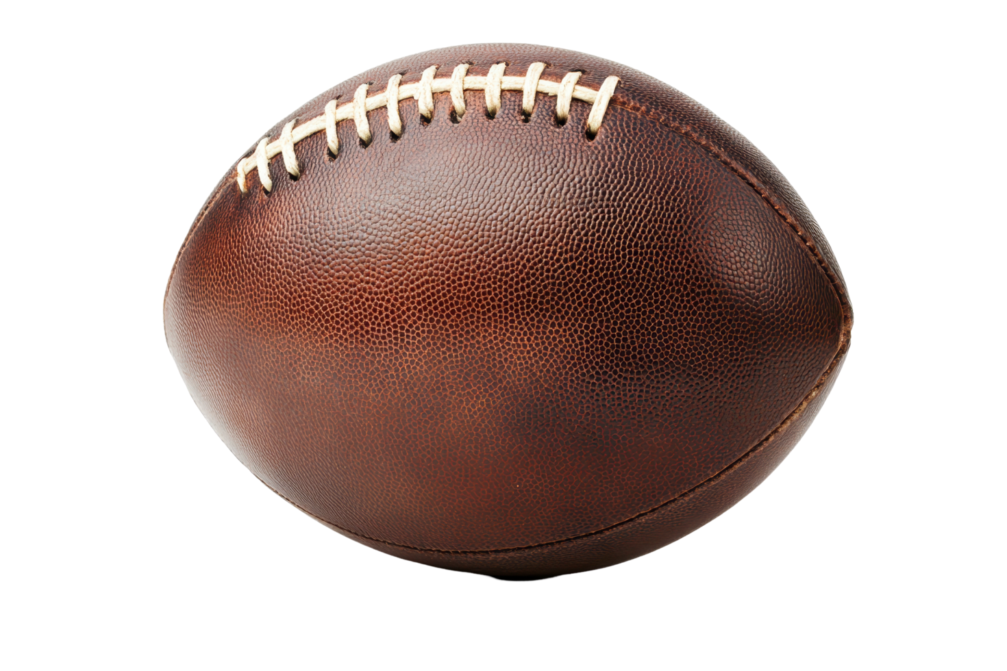 Close-up view of a vintage-style American football. png