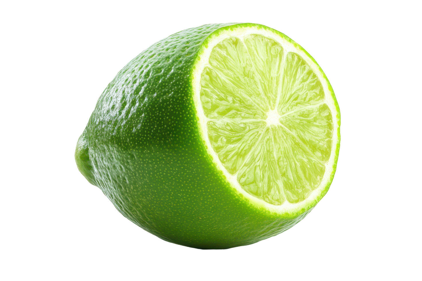 Close-up view of a vibrant lime half. png