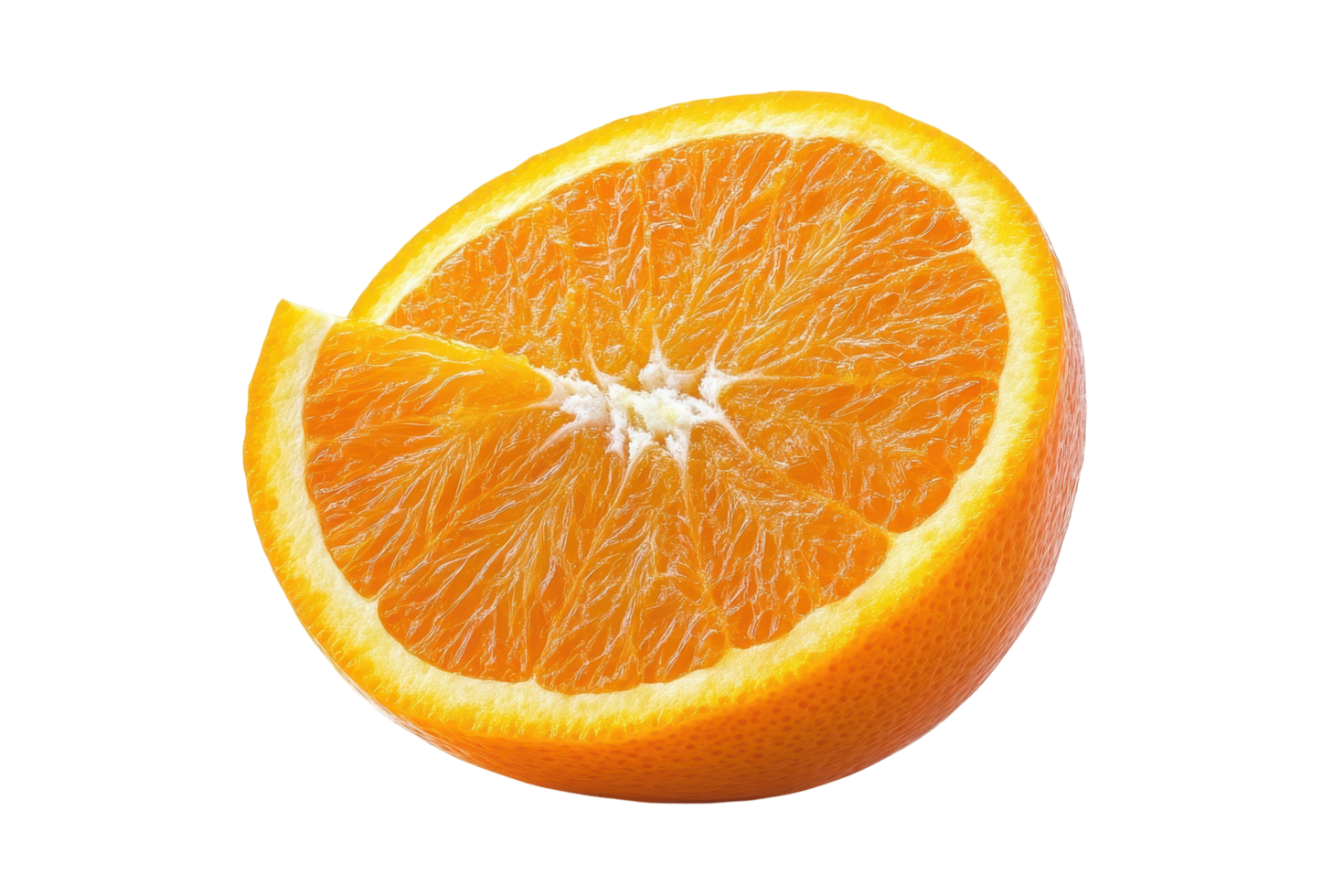 Close-up view of a citrus fruit slice. png