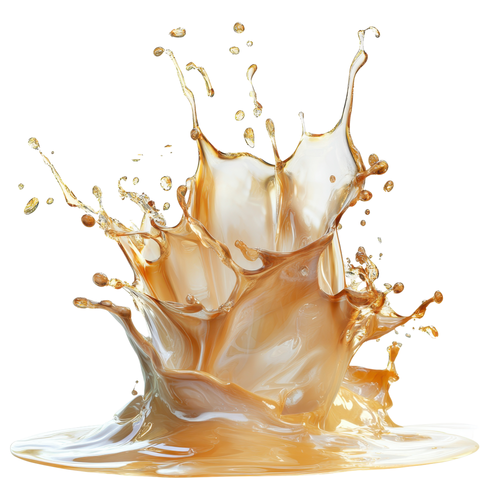 A rich, golden liquid splash, artistically rendered. png