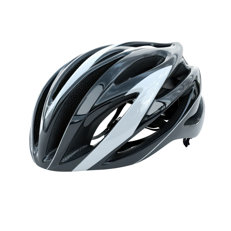 Close-up view of a modern bicycle helmet. png