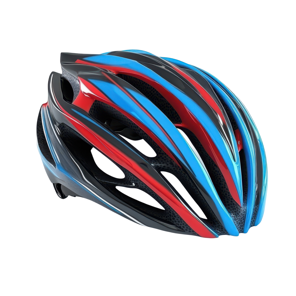 Colorful bicycle helmet design with vibrant stripes. png