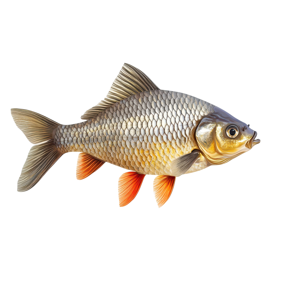 Detailed illustration of a fish with realistic scales and fins. png