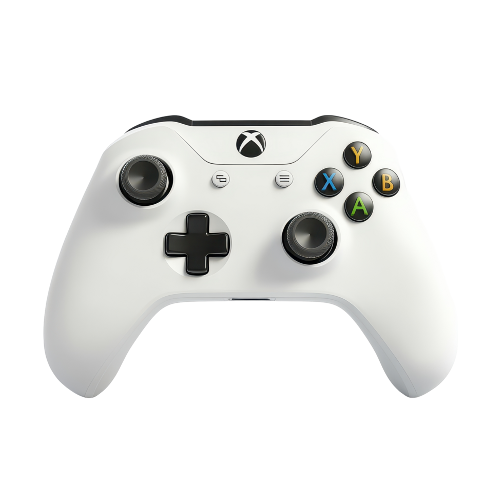 White controller with black buttons. png