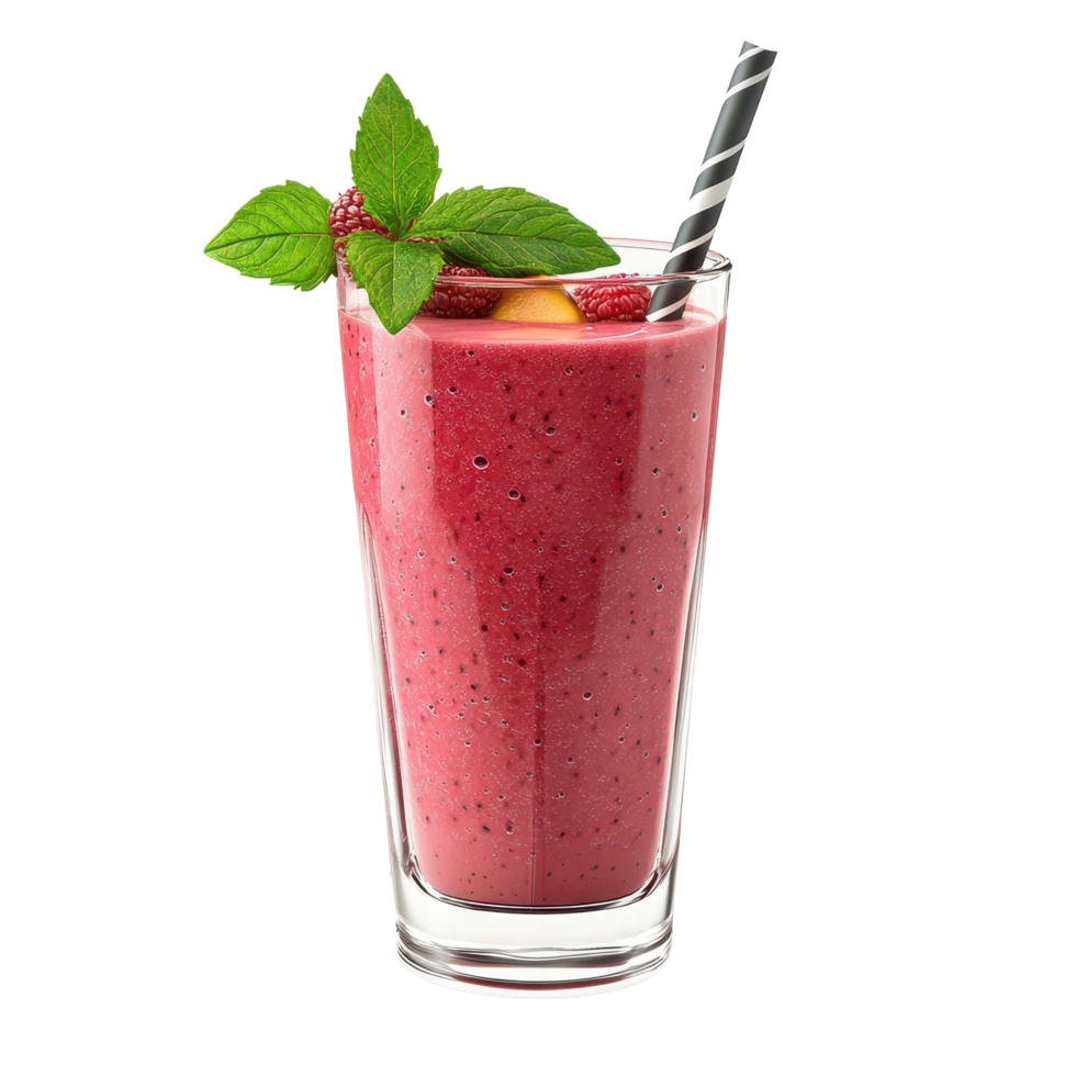 Close-up view of a refreshing raspberry smoothie drink. png