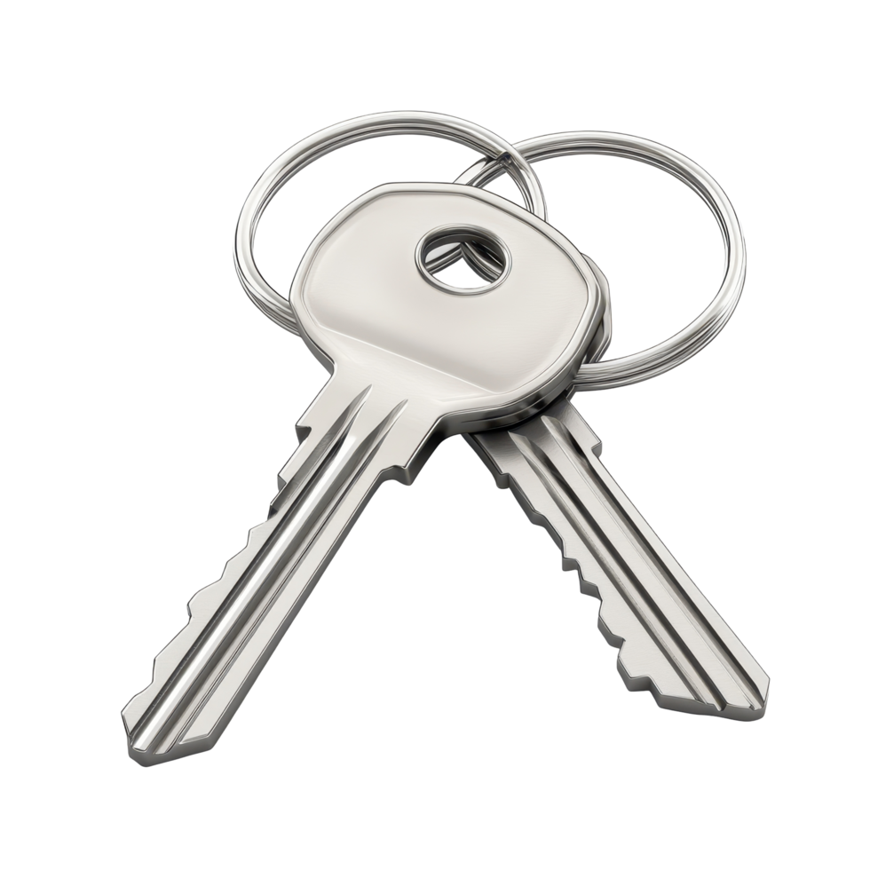 Pair of keys resting atop a small pyramid shape. png