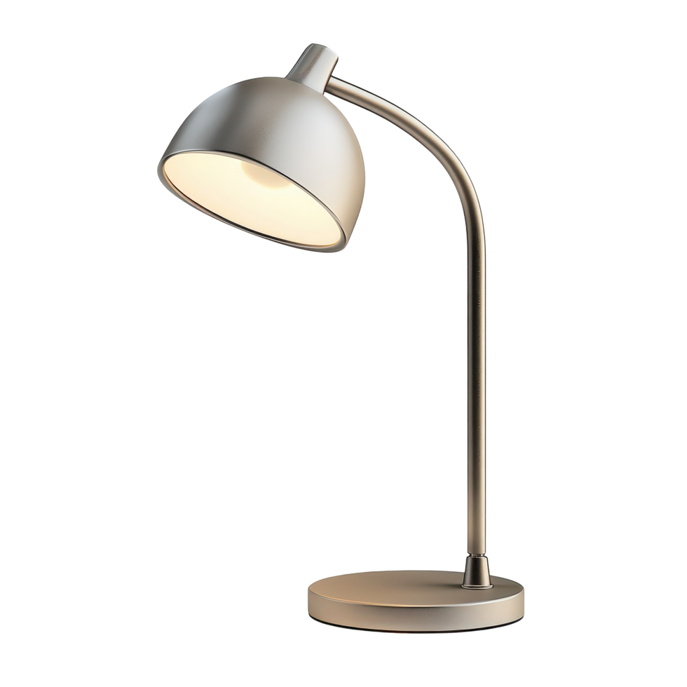 Modern desk lamp with a brushed metal finish. png