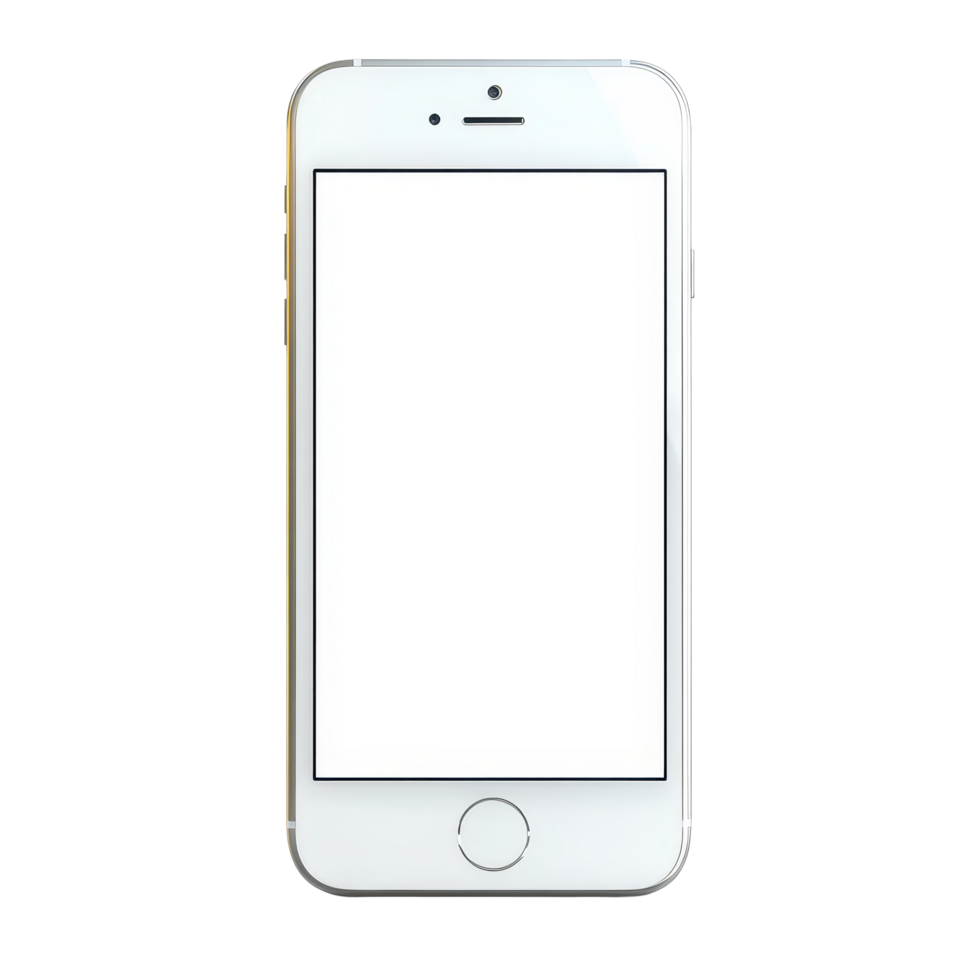 Modern cell phone with blank screen display. png