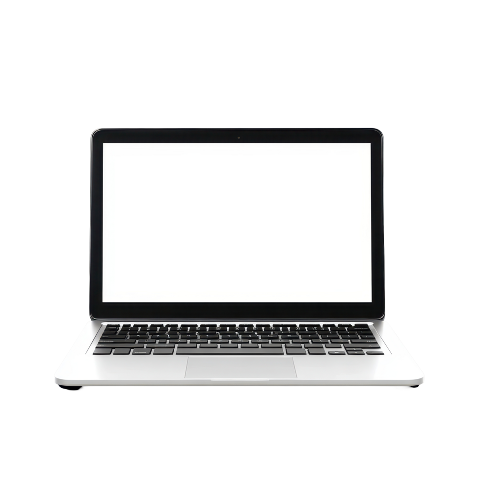 Modern laptop computer with blank screen png
