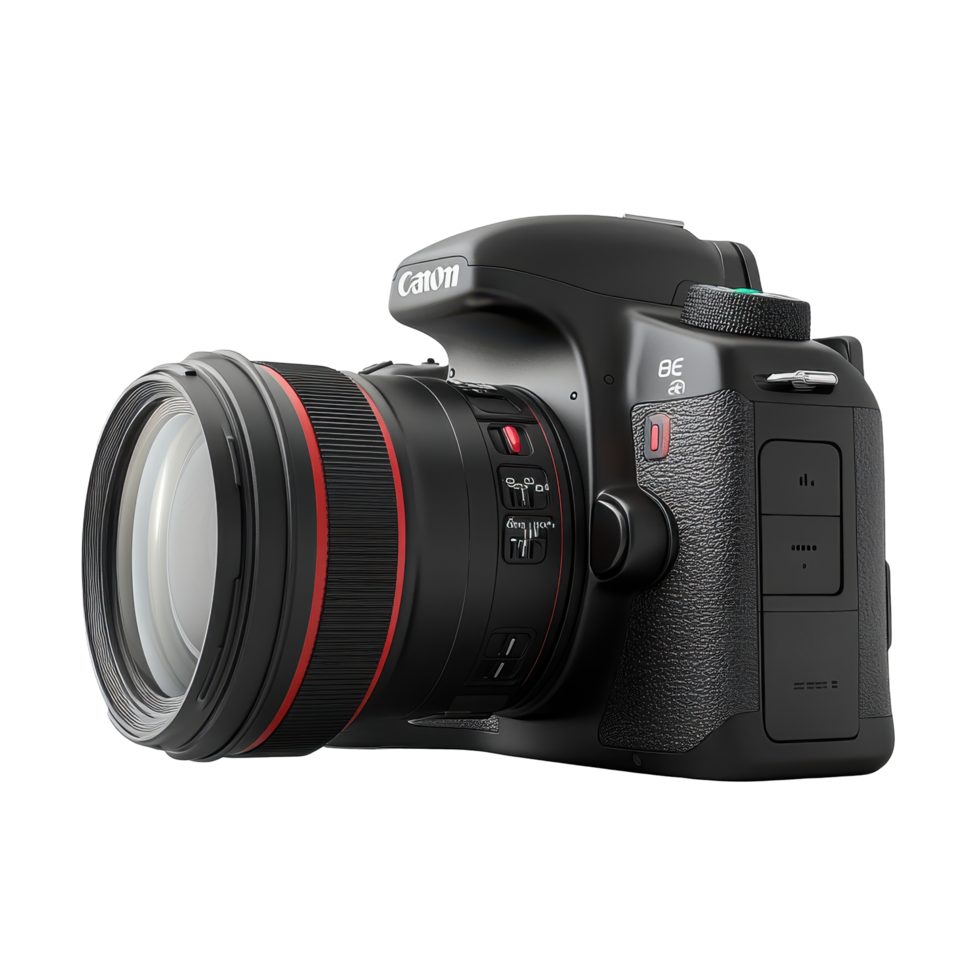 Close up view of a modern digital camera png