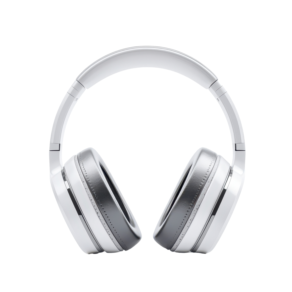 White over-ear headphones displayed against a plain background. png